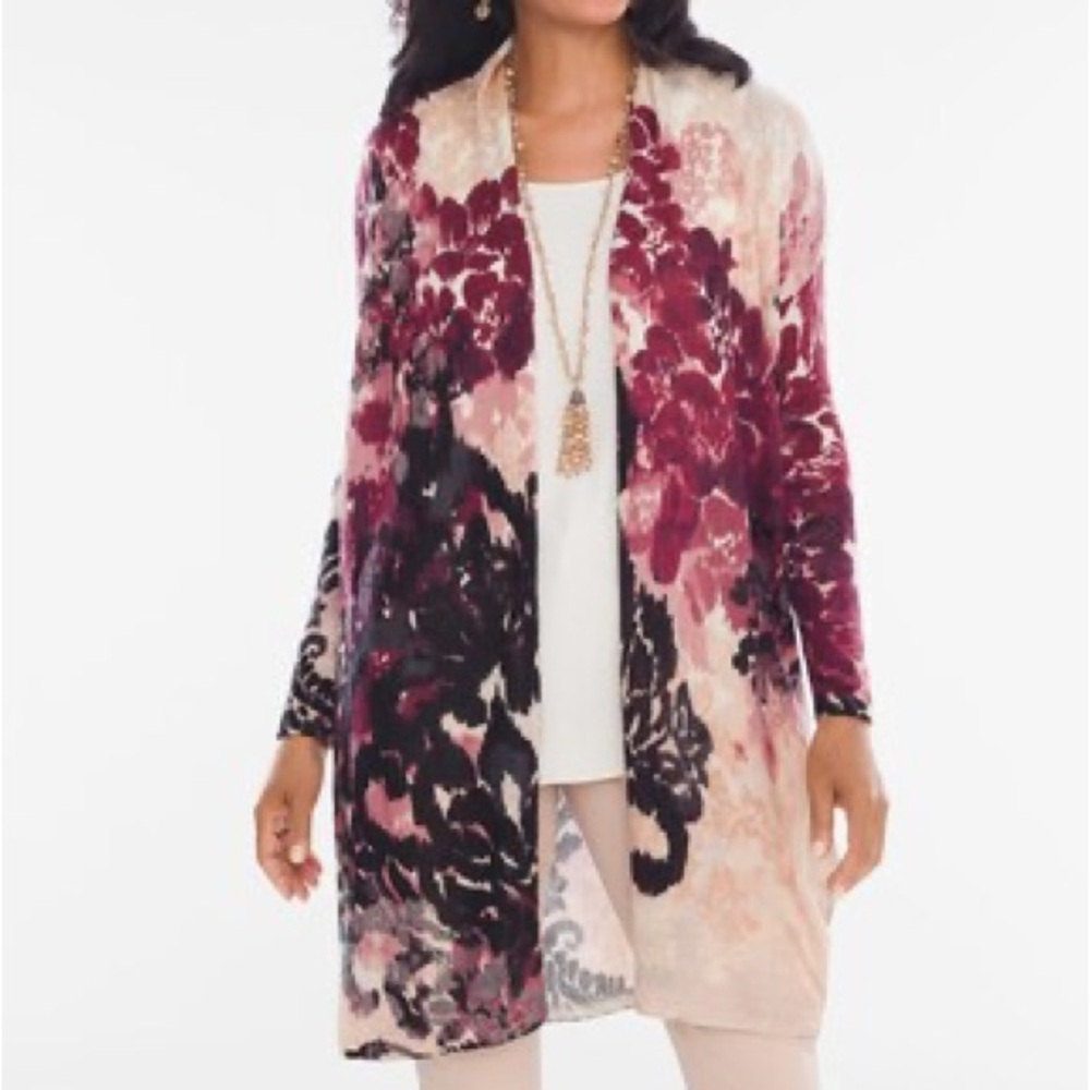 Chicos Warm Floral Cardigan